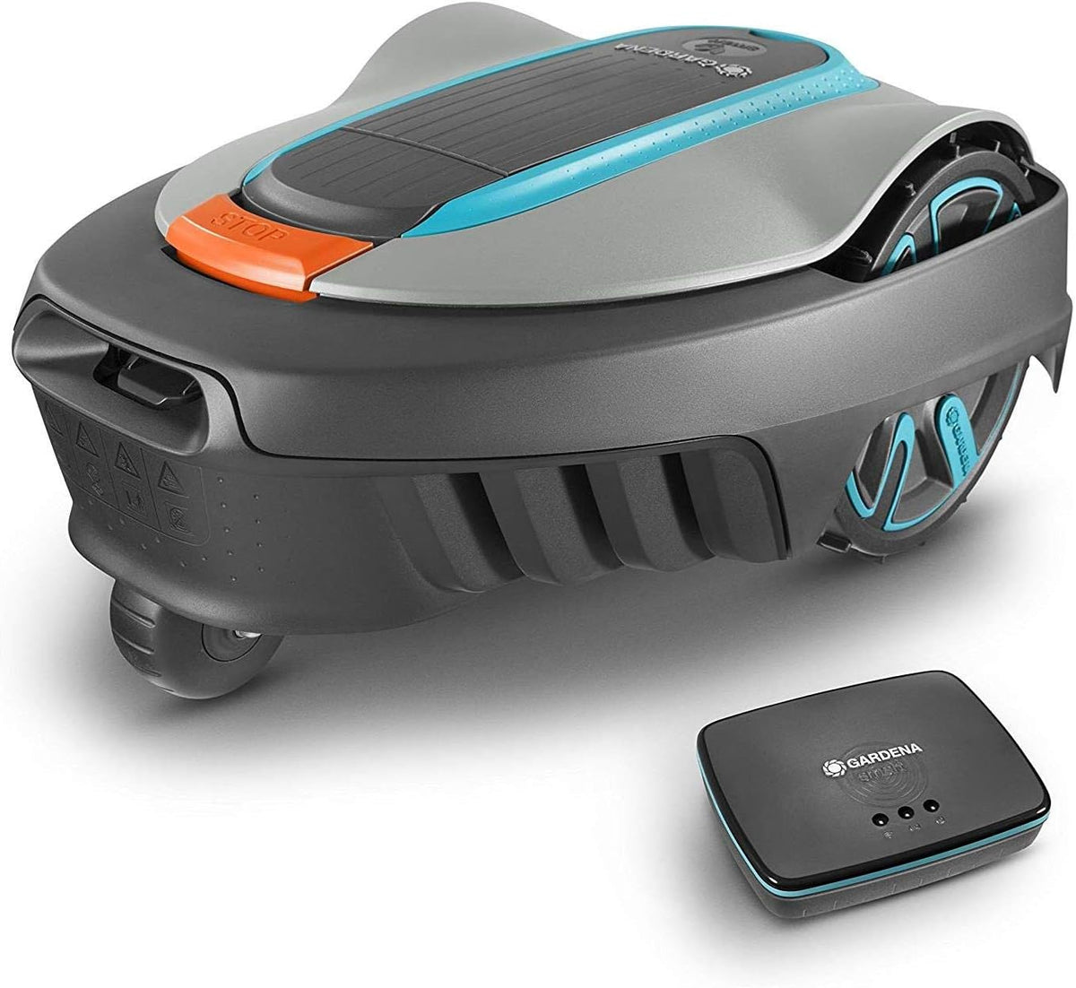 Gardena Mähroboter, 500 m, 50 mm, Grau/Schwarz/Orange/Blau, smart Sileno Set city 500: bis ² Rasenfläche, Steigungen bis 35 %