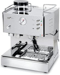 QuickMill- Steel Model Kaffeemaschine, Silber, Pegaso mit Mahlwerk edelstahl
