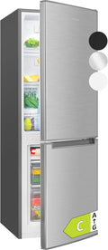 Bomann Kühl-Gefrierkombination, 143 cm, 40 dB, 173 L, Silber/Weiß/Schwarz, ® Kühlschrank mit Gefrierfach, Energieklasse C