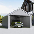 UISEBRT Carports, Grau, Zeltgarage 4x8 m, Carport, Garagenzelt & Lagerzelt in einem, Unterstand & Weidezelt mit robuster PE Plane