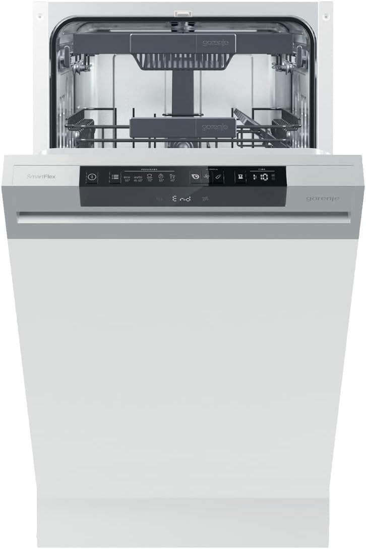 Gorenje Geschirrspüler, 45 cm, Silber, GI 561D 10 S Integrierbarer / / 5 Programme/ Vollständiger, Einbau, Edelstahl