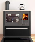 JUSTSWAGDDEEFF Kachelöfen, 8 kW, Schwarz, EEK A+ Küchenofen Holzherd Plamen 850, Linke Version - Dauerbrandherd
