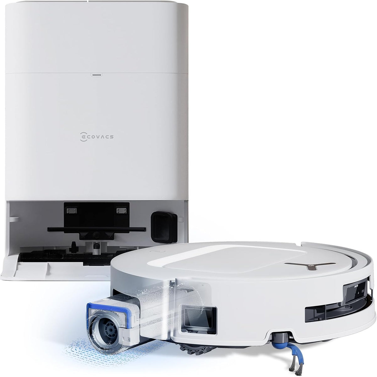 ECOVACS Saugroboter, Weiß, DEEBOT T80 Omni mit Wischfunktion, 18.000 Pa, OZMO Roller Wischwalze mit kontinuierlicher
