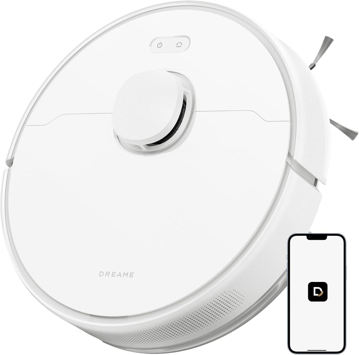 dreame Saugroboter, Weiß, Staubsaugerroboter, D9 Max Gen2 Staubsaugerroboter, 6000Pa mit Wischfunktion, Bewegliche Bürste