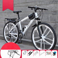 MU Mountainbike, Weiß/Schwarz, Fahrrad Männlich Offroad-Doppelscheibenbremse Mit Variabler, 24 Inches