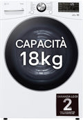 LG Wäschetrockner, 18 kg, Weiß, RH18U8AVCW Smart, Klasse A+++, Wärmepumpe Dual Inverter, Motor Direct Drive, künstliche Intelligenz AI Dry