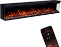 GLOW FIRE Elektrokamin, 183x35x19 cm, 1800 W, Schwarz, Insert 182 mit realistischem 3D LED-Feuer - Wand- mit, App Steuerung