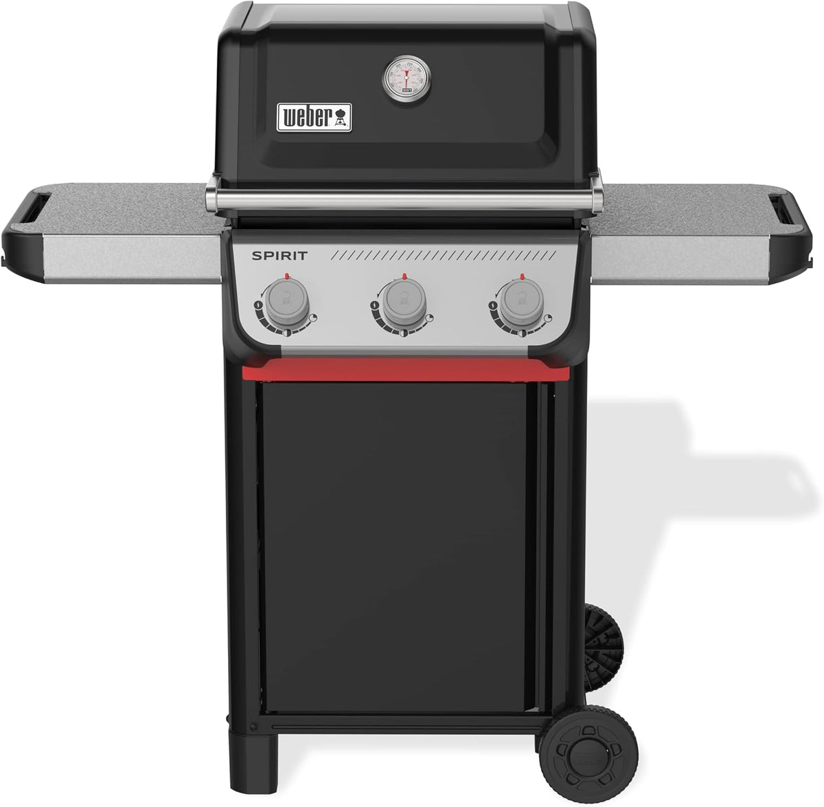 Weber Gasgrill, 51 x 46 cm, Schwarz/Silber, Spirit E-310 / 3 Brenner, Snap-Jet Zündung, Robuste Räder und Warmhalterost