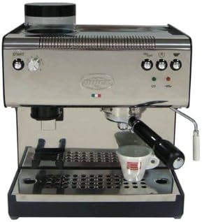 Quickmill Kaffeemaschine, Silber/Schwarz, MOD.02835 02835 Espressomaschine mit Kaffeemühle