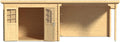 woodtex Gerätehaus, 596 x 298 x 204 cm, 28 mm, 3 m, Natur, Holz Gartenhaus Blockbohlenhaus CA2977, Wandstärke, belassen