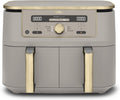 Ninja Heissluftfritteuse, 9,5 L, Stein/Gold, Dual Zone Digital Air Fryer, 2 Schubladen, 6-in-1, Heißluftfritteuse