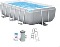 Intex Stahlrahmenpool, 1.75M, 0.8M, 3M, grau, X X Prism Frame Rectangular Pool Set