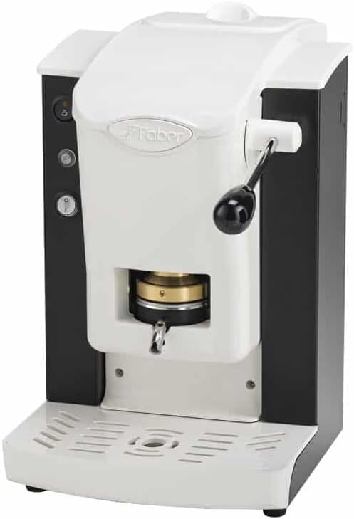FABER COFFEE MACHINES Kaffeemaschine, 44 mm, Schwarz/Weiß, Modell Slot Plast, für ESE-Pads, Farbe Schwarz Kunststoff Weiß