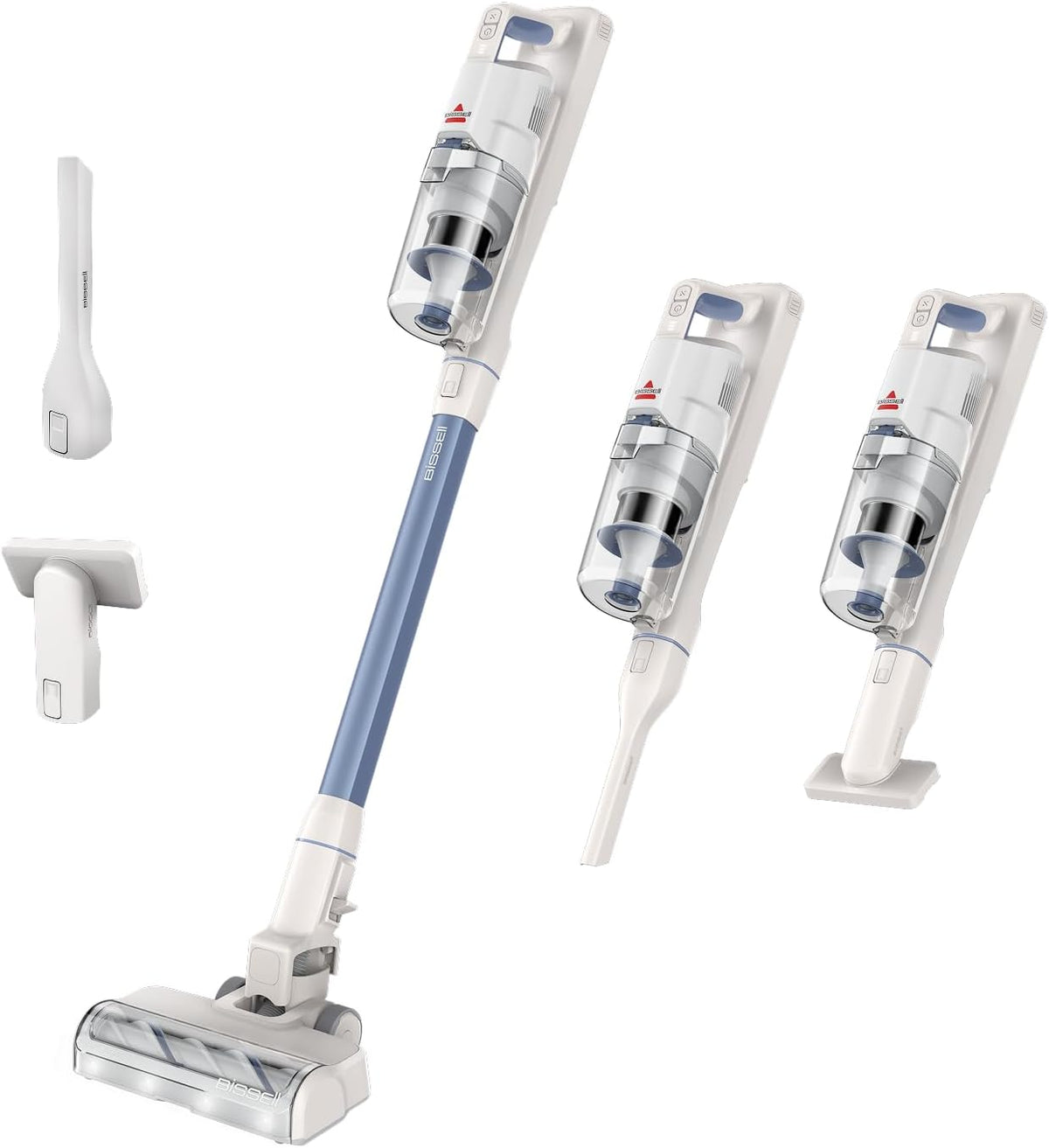 Bissell Staubsauger, 200 W, Blau/Weiß, PowerClean, kabelloser, LED-Leuchten, Nicht verheddernde Bürstenrolle, 3-in-1