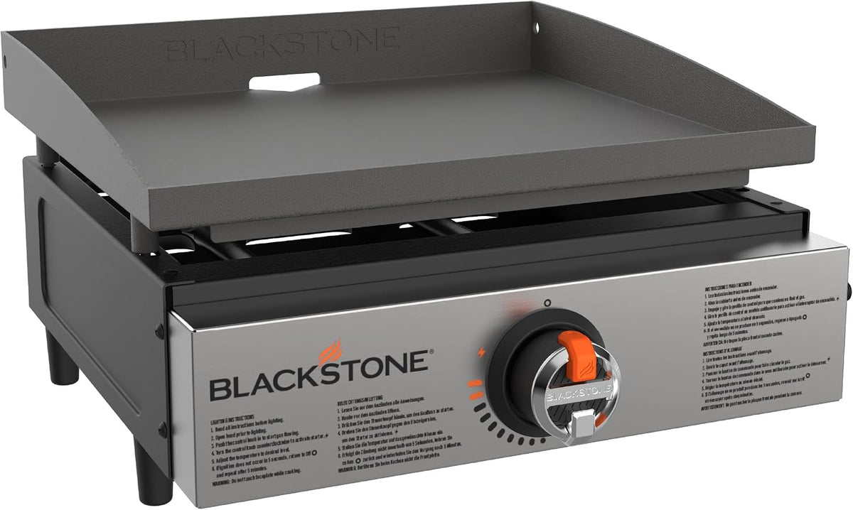 Blackstone Elektrische Tischgrills, Schwarz/Silber, 17″ Griddle Tischgrill mit 1 Brennern