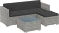 Sofa SONGMICS, Grau, Gartenmöbel-Set, Balkonmöbel aus PE-Polyrattan, Terrassenmöbel, Outdoor, handgeflochtenes Rattan