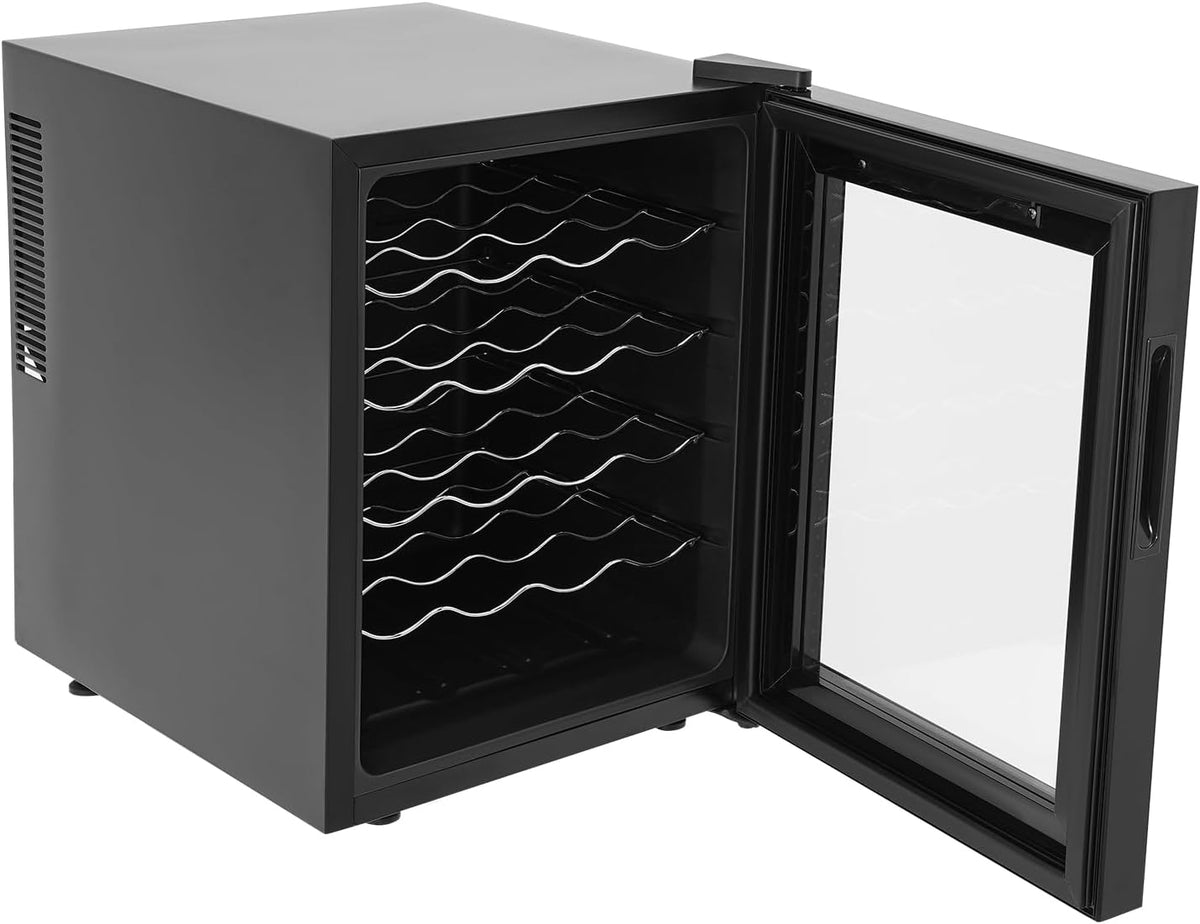 YyanLAK Weinkühlschrank, 48 L/10.56Gal, 50.2x40x53 cm, 39 dB, 55 W, PVC, kaltgewalztes Blech, gehärtetes Glas, Schwarz