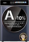 CHIQ Waschmaschine, 10 kg, Schwarz, CW106581AX, EEK A-10%, LED-Touchscreen, 1400 U/M, 12 Waschzyklen Speed Wash