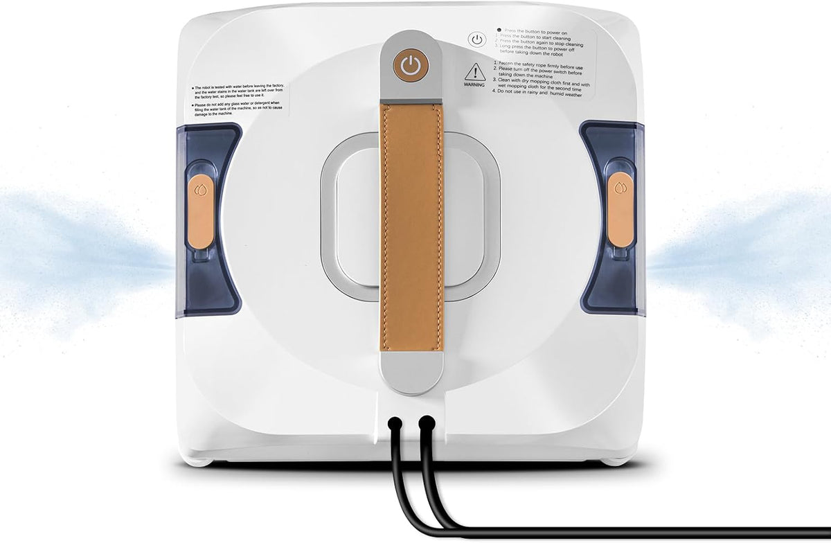 jnerkert Fensterputzroboter, Weiß/Blau/Braun, Dual Spray, Dual Side Spray Fensterreinigungsroboter mit 110ml ml Dual