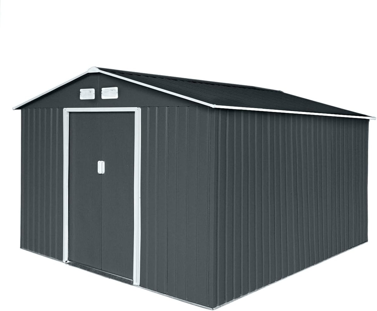 Gerätehaus HATTORO, 277x319x192 cm, Anthrazit, S300 Metall XXXL Geräteschuppen Garten Schuppen Gartenh