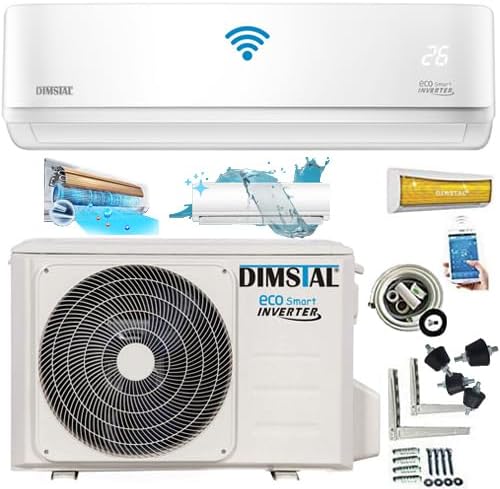 DIMSTAL Split-Klimaanlage, 5,3 kW, 3m, Weiß, 18000 BTU ULTRA - Split Klimaanlage + Heizung ECO Smart