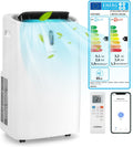 COSTWAY Klimaanlage, 135 m, 4100 W, 57 dB, Weiß, mobil 14000BTU, Klimagerät mit Abluftschlauch, 5 in 1 Kühlen & Heizen & Entfeuchten & Belüften &