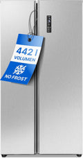 Bomann Kühl-Gefrierkombination, 442 L, Silber, ® Side by Side Kühl Gefrierkombination, No Frost, Inhalt, Kühlschrank mit Gefrierfach