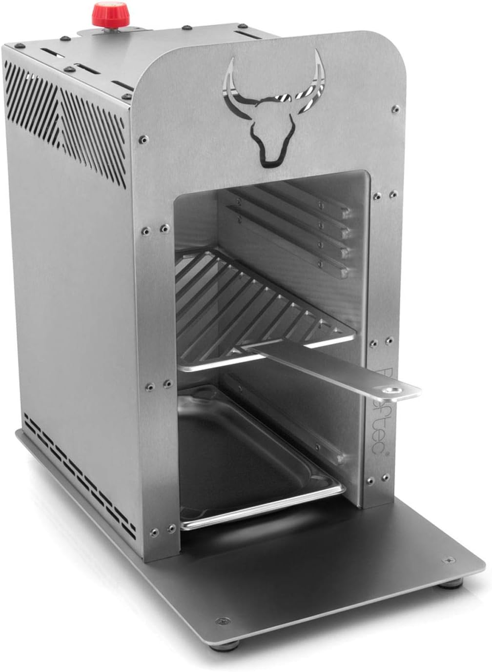 Beeftec Gasgrill, Silber, Original Hotbox, Made in Germany, über 800 Grad Oberhitze- aus Edelstahl, inkl. Grillrost
