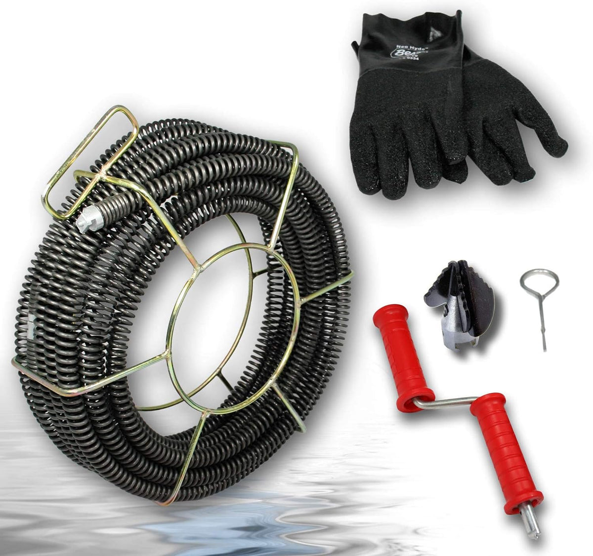 G. Drexl GmbH & Co. KG Reinigungswerkzeuge, 100 MM, 22MM, Schwarz/Rot, PROFI HAND- ROHRREINIGUNGSSPIRALE, JEDOCH BELIEBIG VERLÄNGERBAR