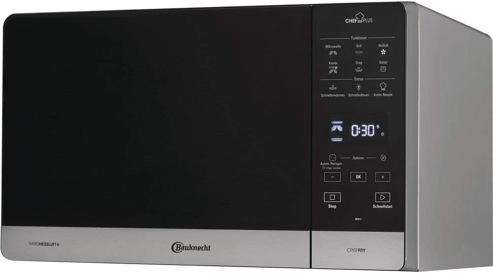 Bauknecht Mikrowelle, Silber/Schwarz, MW 49 SL freistehend n Backofen/ 800 Watt/ Quarz-Grill