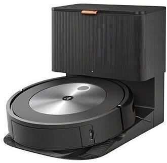 iRobot Saugroboter, Schwarz/Silber, ® Roomba® j7+ WLAN-fähiger mit automatischer Absaugstation, Kartierung und Zwei Gummibürsten für alle Böden
