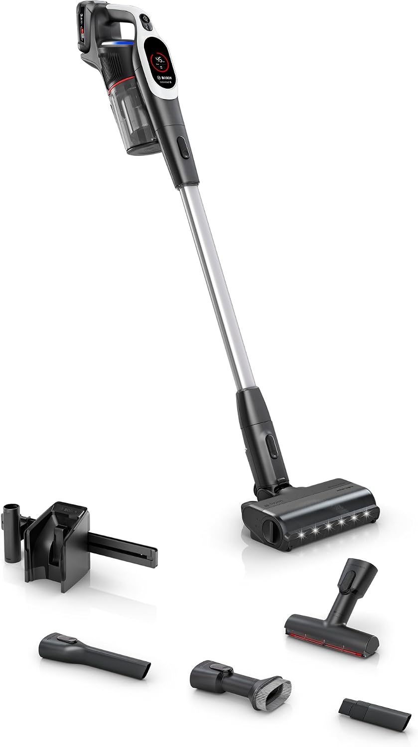 Bosch Staubsauger, Schwarz/Silber, Akku- Unlimited 9 BKS931BA, kabellos, MicroClean Technology, Display, Staubkomprimierung