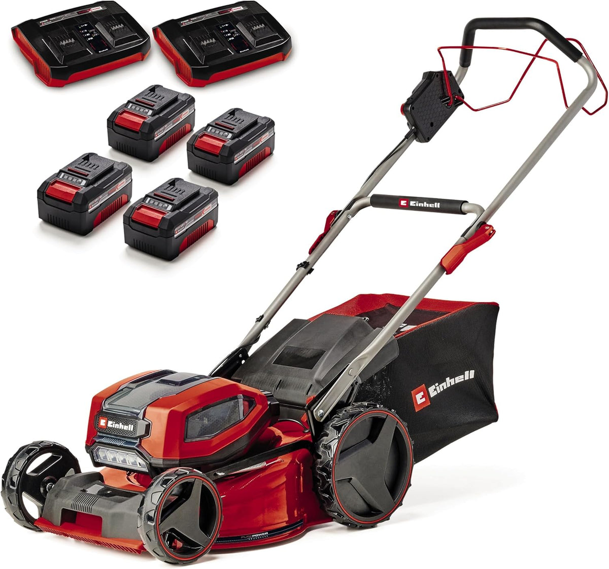 Einhell Rasenmäher, 4,0 Ah, 47 cm, 700 m, 36 V, Rot/Schwarz, Akku- GP-cm 36/47 S Li BL Kit Power X-Change (, Schnittbreite