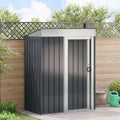 IBUQDDV Gerätehaus, 137 x 81 x 180 cm, Metall, Anthrazit, Metall Gartenhaus Stahlkonstruktion Wetterfest Einfache