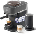 Philips Milchaufschäumer, 16 Bar, Schwarzgrau, Baristina Espressomaschine und Paket, Automatisches Mahlen, Tampen & Brühen