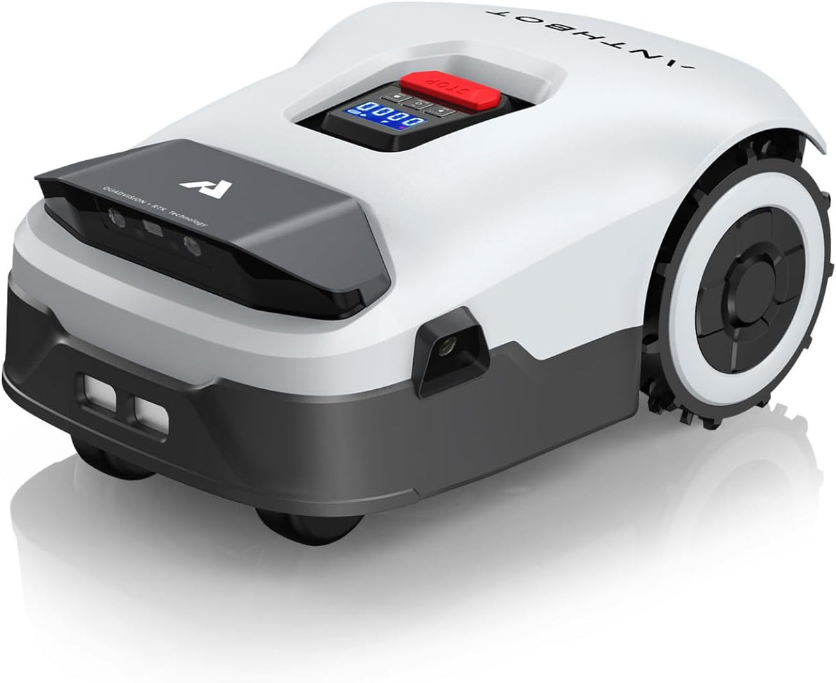 ANTHBOT Mähroboter, 900 m, Weiß/Schwarz, Genie600 Rasen, kabellos, ² RTK+IA-Vision, Auto-Kartographie, 20 Multi-Zonen