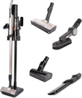 G.I.V. - Reinigungstechnik Staubsauger, Schwarz/Silber, Hitachi Akku PV-XH3M - Kabelloser mit 170AW Power, LED-Stauberkennung