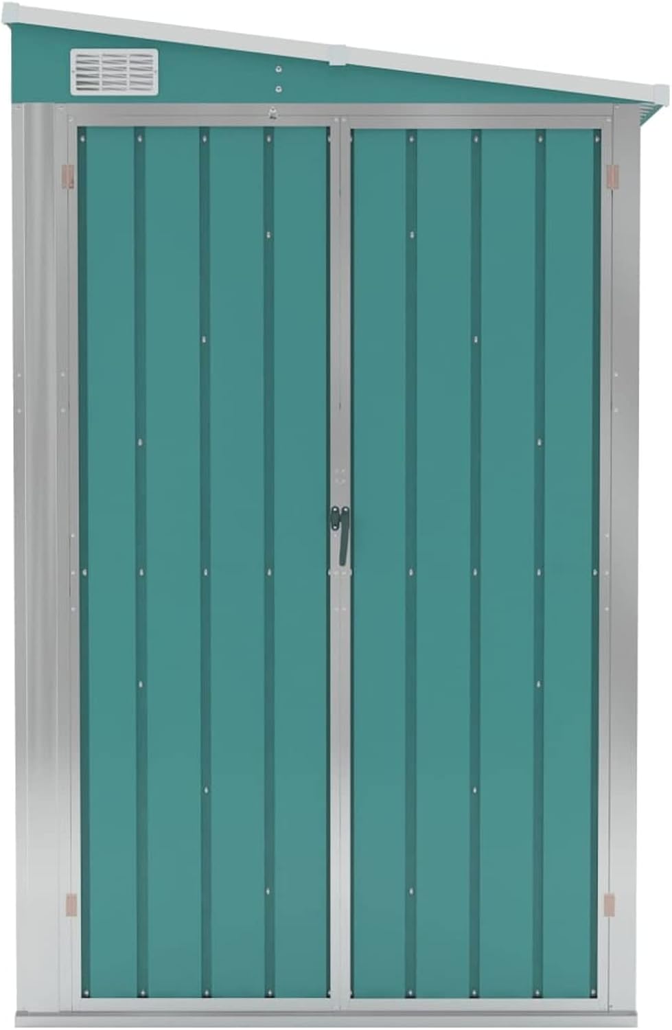 Tidyard Gerätehaus, 178 cm, Verzinkter Stahl, Metall, Türkis/Grau, Wand Geräteschuppen Kunststoffgriff mit Sperrfunktion