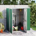 Gerätehaus SECOLI, 161 x 89 x 161 cm, Grün/Silber, Gartenhaus Metall pultdach Geräteschuppen Outdoor