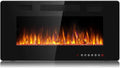 Waleaf Elektrokamin, 91,4 cm, 1500 W, Schwarz, Elektrischer Kamin mit Heizung, 3D-Flammeneffekt, 12 Flammenfarben