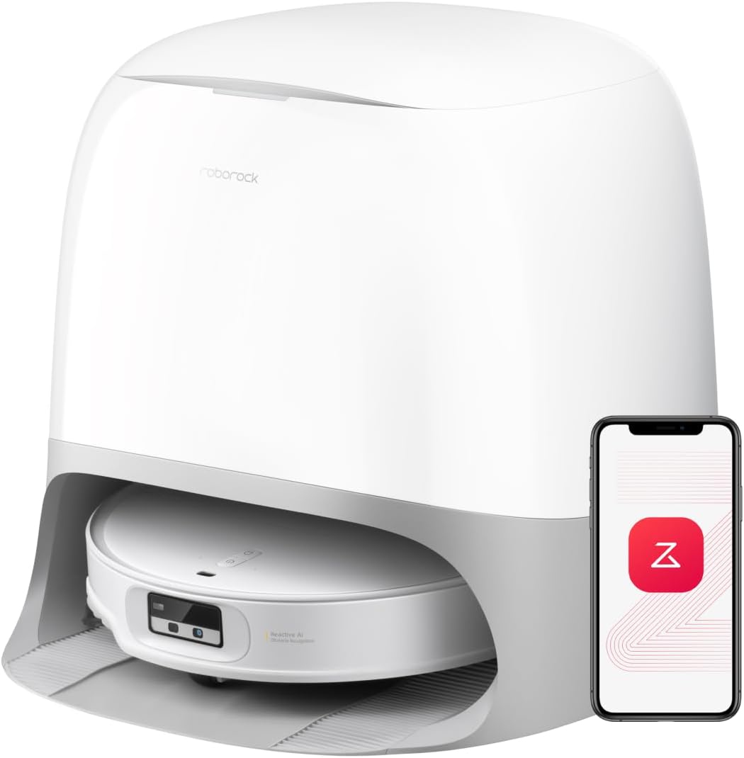 roborock Saugroboter, Weiß, Qrevo CurvX mit Wischfunktion&anhebbarem Wischmopp, 22.000Pa Saugkraft, 98 Ultra-Slim Design