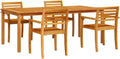 HFXHIJXQ Essgruppe, 180x90 cm, Massivholz Akazie, Braun, Gartenmöbel 7-Teilig aus Akazienholz Massiv 8 Stühle
