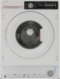SHARP Waschmaschine, 8 kg, Weiß, ES-NIB814BWB-DE Einbau- Frontlader, B (A bis G), 1400 U/min, 15 Programme inkl. 15 min Kurzprogramm