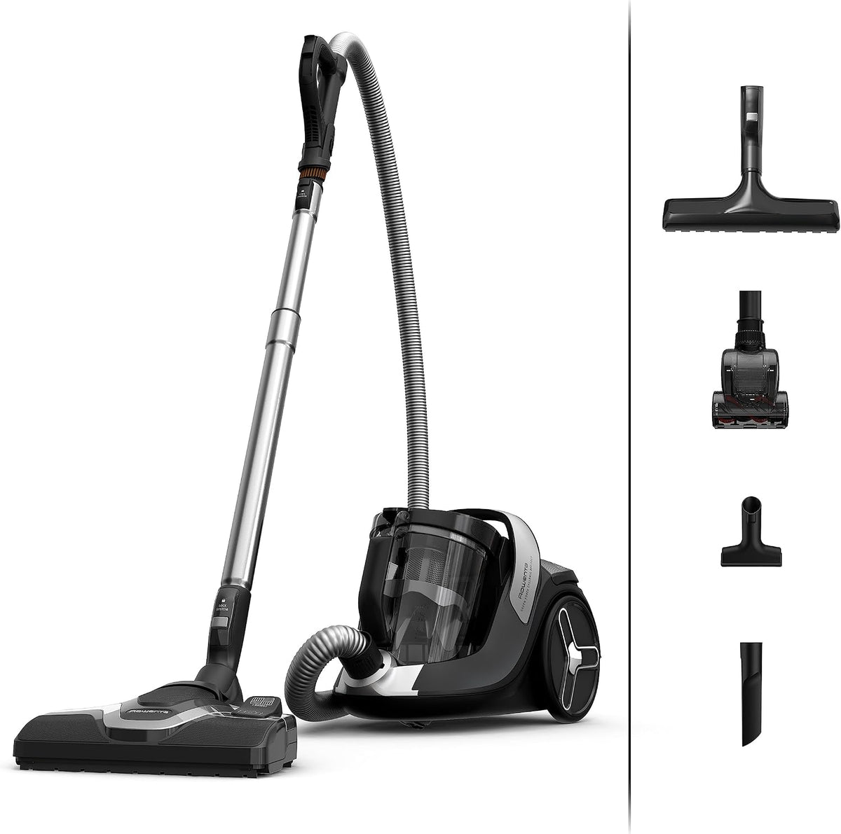 Rowenta Staubsauger, 2,5 Liter, 500 W, Schwarz/Aluminium, Green Force Cyclonic Effitech Animal, Boden ohne Beutel