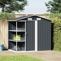 Gerätehaus IBUQDDV, 205x130x183 cm, Verzinktes Eisen, Kunststoff, Anthrazit/Weiß