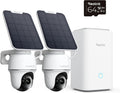 Reolink Überwachungskamera, Weiß/Schwarz, 4K PT Solar Aussen Set Outdoor Akku mit Home Hub, 360° Schwenkbare, Farbnachtsicht