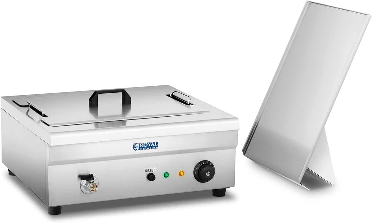 Royal Catering Heißluftfritteuse, 3.200 W, 18l, Silber, RCBG-18STHB Fettbackgerät Elektro-Fritteuse Gastro