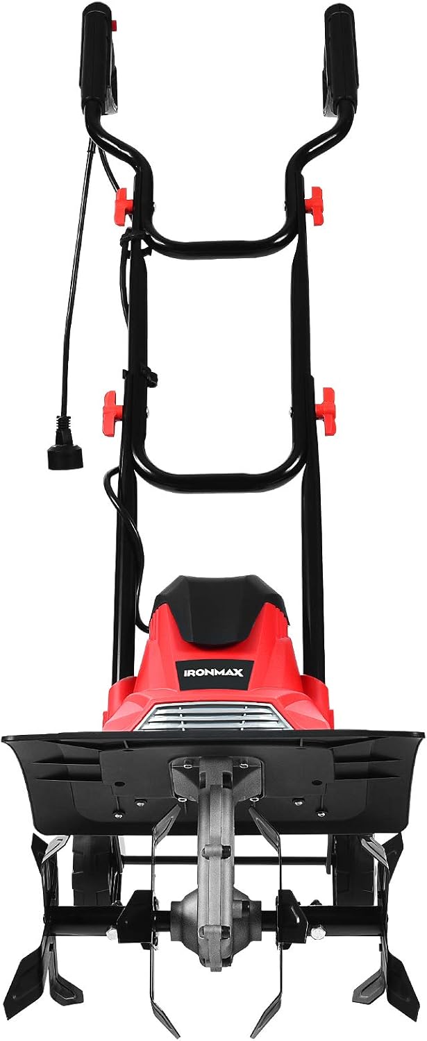FANTASK Kultivatoren & Pflüger, 1200 W, 22 cm, 35 cm, Schwarz/Rot, Elektro Bodenhacke Rot, Garten Motorhacke elektrisch mit Schutzschalter