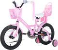 JOYSTAR Fahrrad, 14 Zoll, Rosa, KEANO Zinnia Kinder für Mädchen von 3-5 Jahren, Mädchen mit Stützrädern & Baket & Luftschlangen