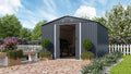 Gerätehaus Pergart, 10,33 m, Schwarz, Dresden II 1012', Wetterfestes & stabiles Gartenhaus, Geräteschuppen aus verzinktem Stahlblech